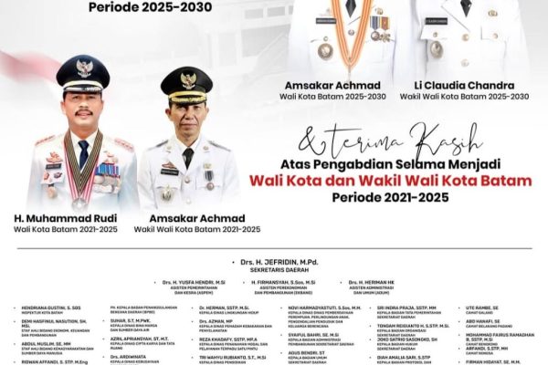 Bupati dan Wakil Bupati Batam Periode 2025-2030